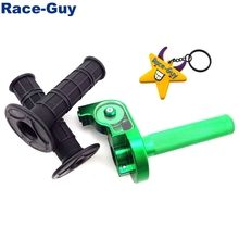 Green Twist Alloy Throttle + Black Handle Grips For XR50 CRF50 CRF70 KLX110 SSR Thumpstar YCF Pit Dirt Bike Motocross Motorcycle 2024 - buy cheap