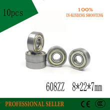 10pcs/Lot 608ZZ 608 ZZ 8x22x7mm Mini Ball Bearing Miniature Bearing 608-2Z deep groove ball bearings 3D printer parts 2024 - buy cheap