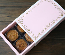 Free shipping middle size pink gold flower decoration mini cookie dessert biscuit box candy sweets box gift packing boxes 2024 - buy cheap
