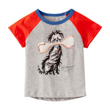 Little Maven informal-Camiseta de algodón para niños, camiseta de manga corta con cuello redondo y estampado de hueso de perro, en 3 colores 2024 - compra barato