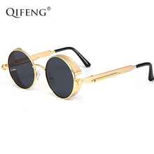 Steampunk Goggles Sunglasses Men Women Brand Designer Vintage Round Sun Glasses For Retro UV400 Female Male Oculos QF025 2024 - buy cheap