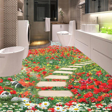 Papel tapiz de Mural 3D personalizado, adhesivo de PVC autoadhesivo de flores florales para baño, cocina y dormitorio, decoración del hogar 2024 - compra barato