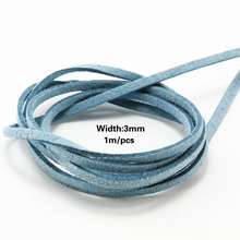 Hot Fashion Approx 1m/lot Light Blue Korea velvet Faux Suede Cord Faux leather cord velvet cord 3mm FXU001-49 2024 - buy cheap