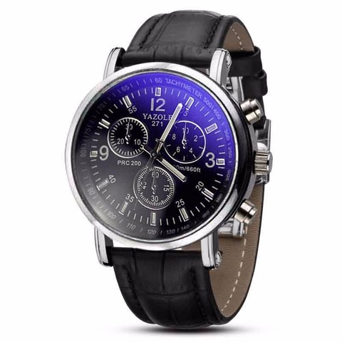 Модные Мужские Аналоговые кварцевые часы из искусственной кожи Blue Ray, мужские наручные часы, 2019, роскошные повседневные часы топового бренда 2022 - купить недорого