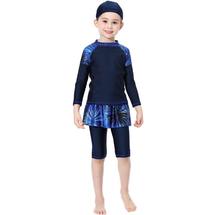 3 PCS Islamic Bourkini Modest Bathing Suit Girls Muslim Swimwear Burkini Long Sleeve Swimsuit for Kids Maillot De Bain Hijab XXL 2024 - buy cheap