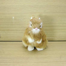 yellow simulation  rabbit toy plastic&fur cute small rabbit doll gift about 8x12x14cm a43 2024 - buy cheap