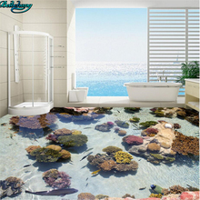 Beibehang большое напольное покрытие на заказ, Коралловая тропическая рыба, океан, 3D напольная живопись, картина для украшения дома 2024 - купить недорого
