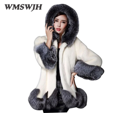 Wmswjh Europe America Man-made Fur Coat Winter New Women's Mink Fur Coat Mid Long Section Hooded Slim Warm Fox Fur Coat WS87 2024 - buy cheap