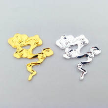 20pcs 32*24mm Metal Alloy Auspicious Cloud Connectors Charm Gold Silver color KC Gold Tone Charm DIY Jewelry Findings 2024 - buy cheap