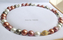 !  12mm South Shell Pearl Necklace Round Bead Magnet Clasp 18 inches 2 piece/lot fashion jewelry JT5569 2024 - buy cheap