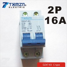 2P 16A 400V~ 50HZ/60HZ Circuit breaker AC MCB safety breaker C type 2024 - buy cheap