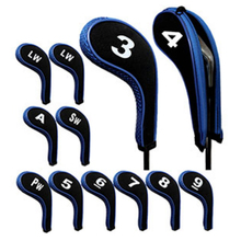 High Quality 12Pcs Rubber Neoprene Golf Club Head Cover Iron Putter with Zipper Long Neck Protect Set Number Printed 2024 - buy cheap