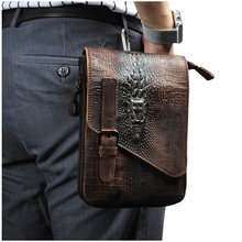 Original Leather men Casual Design Multifunction Small Satchel Cross body Bag Travel Fashion Waist Belt Pack Tablet Bag 611-1-c 2024 - buy cheap
