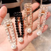 New Bling Rectangle Crystal Pearl Hair Clip Snap Barrette Stick Hairpins Hair Styling Accessories For Women 2024 - buy cheap