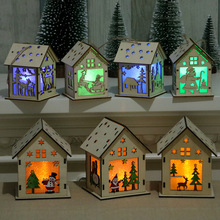 New Luminous Snow House Bar Christmas Tree Decoration  Wooden Christmas Ornaments Gift Party Xmas Tree Desk Deco 2024 - buy cheap