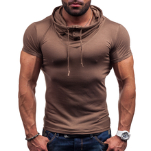 New mens t shirts fashion Tops Tees Summer Cotton O Neck Short Sleeve T Shirt Men Fashion Solid Hooded Slim T Shirts Mens 2024 - buy cheap