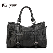 2019 ESUFEIR Brand Genuine Leather Women Handbag Patchwork Sheepskin Shoulder Bag Famous Design Women Crossbody Bag Casual Tote 2024 - buy cheap