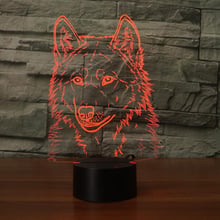 Wolf Head 3D Animal Modelling Table Lamp LED USB Creative Baby Sleep Night Light Bedside Light Fixture Bedroom Decor Kids Gifts 2024 - buy cheap