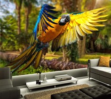 Custom Birds Parrots Feathers Animals wallpaper papel de parede,living room sofa TV wall bedroom photo 3d wallpaper 3d mural 2024 - buy cheap