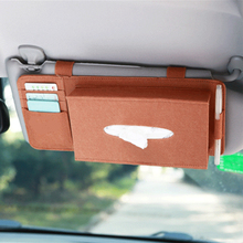 Universal Car Styling Case Sun Visor Type Wool Felt Hanging Tissue Box Car Napkin Holder  Pocket Organizer Pouch Card Storage 2024 - buy cheap