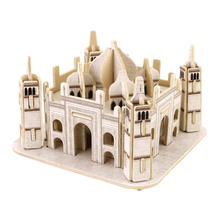 3D Wood Puzzles Cubic Wooden Puzzle World's Building Blocks Construction Kids Educational Toys Gift Taj Mahal Mausoleum 2024 - buy cheap
