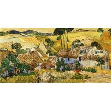 Pinturas de ante van gogh em tela de palha contra a colina, decoração de arte de parede de alta qualidade 2024 - compre barato