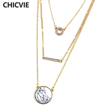 CHICVIE-collares blancos multicapa para mujer, joyería de tendencia de amor, accesorios Vintage, SNE160045105 2024 - compra barato