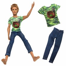 NK One Set Ken Doll Clothes Fashion Cool Short Sleeve Summer Outfit For Barbie Boy KEN Doll 30cm Doll Best Accessories Gift 065A 2024 - buy cheap