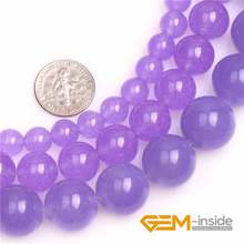 Round Light Purple Jades Beads Fashion Jewelry Bead DIY Bead For Women Bracelet & Necklace Making Strand 15" Wholesale! 2024 - buy cheap