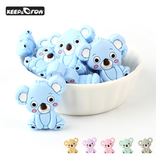 Mini cuentas de silicona de Koala para bebé, cuentas de Koala para roedores, juguetes de silicona para bebé, collar de dentición de grado alimenticio, accesorios de pulsera, 10 Uds. 2024 - compra barato