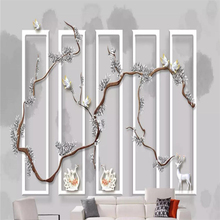 Decorative Wallpaper Contemporary And Stylish 3D Silver Sprig Embossed Chinese Background Wall 2024 - buy cheap