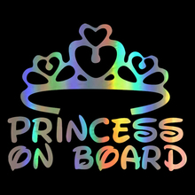 Car Sticker Princess Baby On Board 17.8*14.5CM Funny Car Decal Reflective Laser Vinyl Car Sticker 3D Car Styling Black Silver 2024 - buy cheap