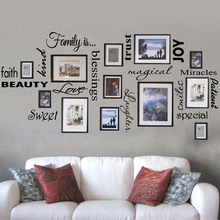 Frete grátis família é faixa de parede de vinil citação arte para parede/decoração/sala de família/adesivos, quadros não incluídos, f1001b 2024 - compre barato
