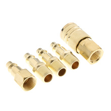 5 Pcs Solid Brass Quick Coupler Set Air Hose Connector Fittings 1/4 inch Tool 2024 - buy cheap