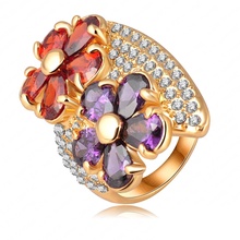 Fashion Flower Ring Crystal Women Rings Gold Color Ring Wholesale 22*33mm Ri-HQ0283 2024 - buy cheap