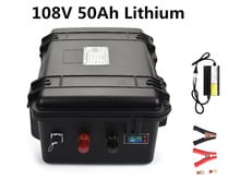 Bateria de íon de lítio li 108v, 50ah, com exibição de capacidade, bms para armazenamento de energia, ups, ev, motocicleta + carregador 126v 5a 2024 - compre barato