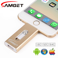Samget For iPhone 6 Plus 5S 7Puls ipad Metal Pen drive HD Memory Stick Dual Purpose Mobile OTG Micro USB Flash Drive 32GB/64GB 2024 - buy cheap