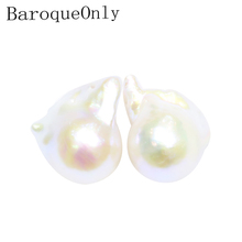 BaroqueOnly Natural white Freshwater Baroque Pearls A PAIR Naked Beads For DIY earrings Jewelry Making BG 2024 - buy cheap