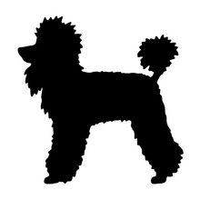 12.4*12.7CM Poodle Dog Car Stickers Cute Vinyl Decal Car Styling Truck Decoration Black/Silver S1-0853 2024 - buy cheap