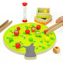 Kids Folder Beads Montessori Wooden Educational Toys For Children Fruit Tree Montessori Materials Clip Ball Toy Play Table Games 2024 - buy cheap