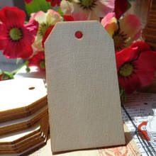 100pcs Wood Gift Tag 3.4x6.9cm Standard Shape Wooden Hang Tag Party Garment Tag Gift Cards String Included 2024 - buy cheap