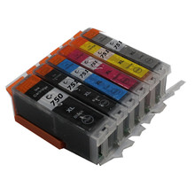 Чернильный картридж 6 цветов, совместимый с canon PIXMA MG6370 MG7170 IP8770, PGI-750 BK C M Y GY 2024 - купить недорого