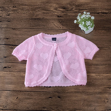 Thin Summer Baby Girl Jacket Cardigan Shawl Pink Short-sleeved Beach Coat 6 12 24 Month Baby Toddler Girl Clothes Clothes 194007 2024 - buy cheap
