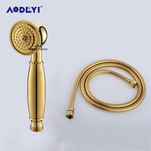 AODEYI Gold Classical Brass Telephone Hand Held Shower Head 1.5m Hose Water Saving Antique Golden Handheld Sprayer Shower Set 2024 - buy cheap