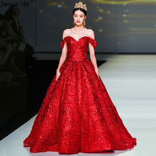 Dubái-vestido de novia rojo sin tirantes, moda Vintage, apliques con lentejuelas, 2021 Serene Hill, HM66601 2024 - compra barato