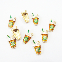 Newest  19mm*10mm   30pcs/bag  Small Enamel Juice Cup Alloy Charms For DIY Jewelry 2024 - buy cheap