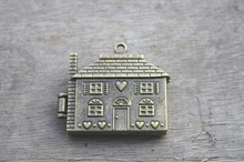 1 шт бронзовый тон дом M & S Шарм Кулон медальон кулон ожерелье 36x40мм 2024 - купить недорого
