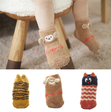 Newest Item 1 pair Baby Infant Newborn Socks Winter 100% Cotton Suitable for 1-4Year Cute Baby Non-slip Plush Floor socks 2024 - buy cheap