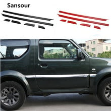 Sansour porta lateral corpo guarnições estilo exterior acessórios moldando cromo abs vermelho para suzuki jimny 08 up 2024 - compre barato