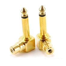 2-PACK RCA Female Jack to 1/4 inch Mono Male Plug Right Angle Audio Adapter gold for converting a RCA plug into a 6.35mm 2024 - buy cheap